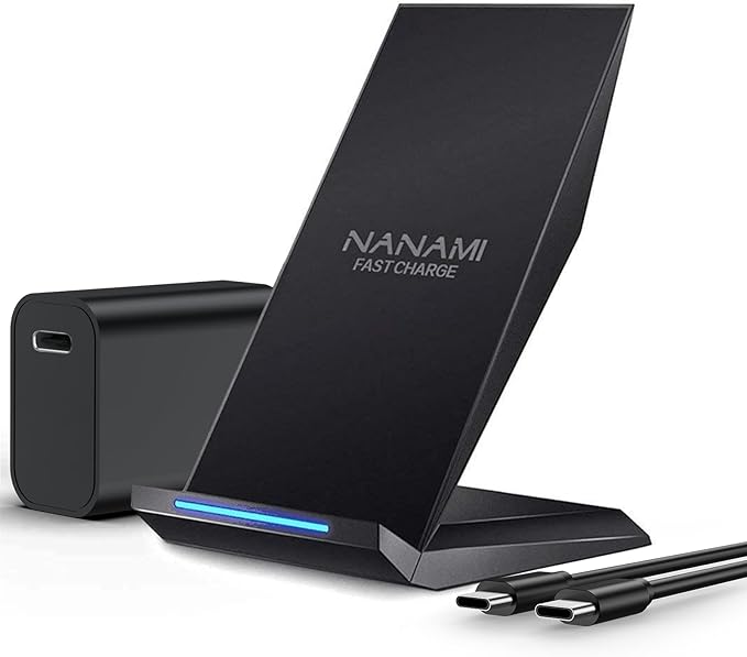 NANAMI Fast Wireless Charger with USB Phone Charger, Charging Stand with 20W PD Adapter for iPhone 17/17 Pro/17 Pro Max/16/16 Plus/15/14/13, 10W for Samsung Galaxy S26/S26+/S25/S24/S23/S22/S21
