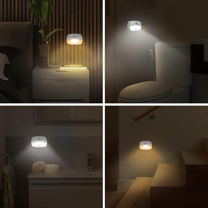 ZISUYU Motion Sensor Light Indoor Led Night Light Stick on Nightlight Battery Operated Lights for Hallway Stair Bathroom Closet Bedroom (Patent Applied)