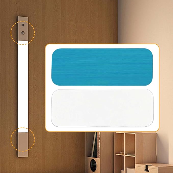 16 Pcs Under Cabinet Lights Magnetic stickys，Replacement Magnetic Strips with Adhesive Backing for Rechargeable Motion Sensor Lights Wireless Under Counter Light for Cabinet Lighting