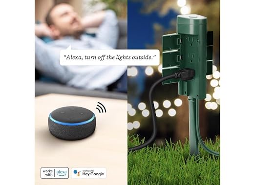 Feit Electric 125V 15A Alexa Google Smart Wifi Yard Stake