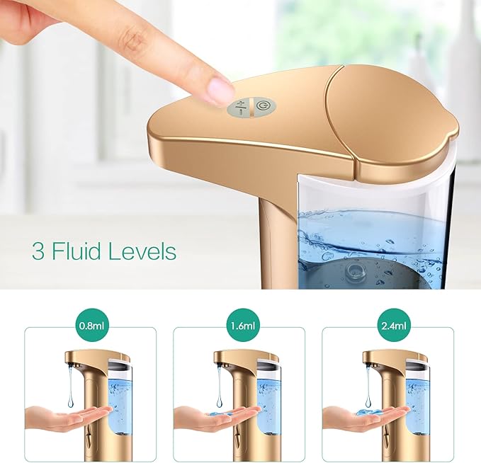 12.5oz Touchless Automatic Soap Dispenser, Automatic Liquid Hand Soap Dispenser, Battery Operated Adjustable Volume Water Resistant for Kitchen and Bathroom