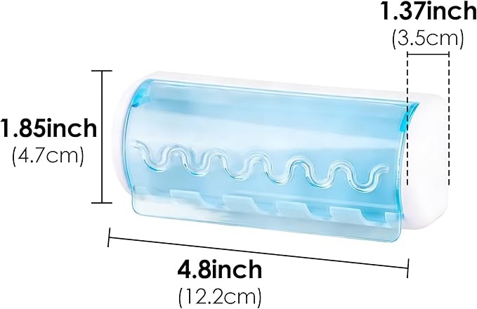 1 PCS Self Adhesive Toothbrush Holder with Cover for Bathroom, 5-Slot Wall Mounted Toothbrush Organizer Rack for Shower, Dorm, Cabinet