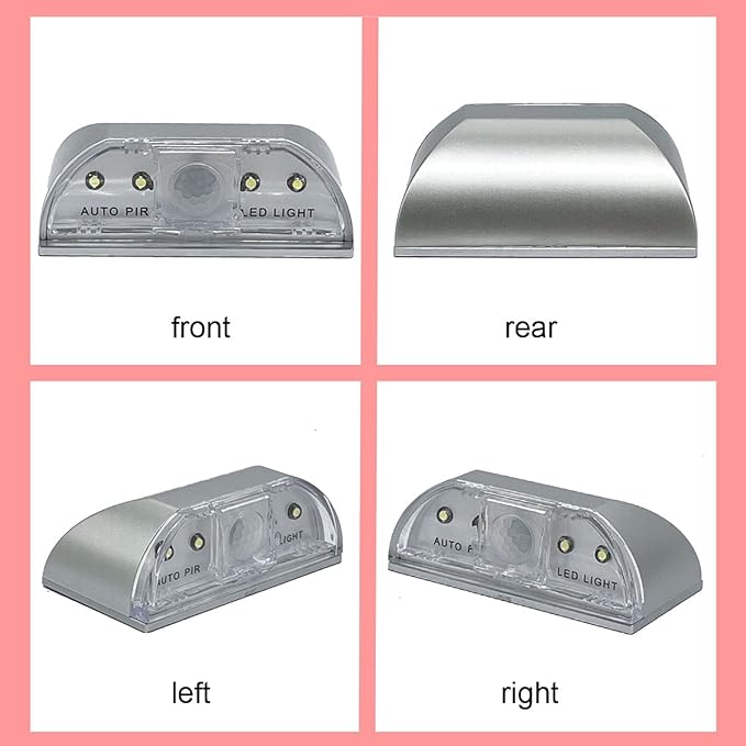 Home Keyhole Infrared PIR Wireless Auto Sensor Motion Detector LED Light lamp for Kitchen Hallway Stairway Silver