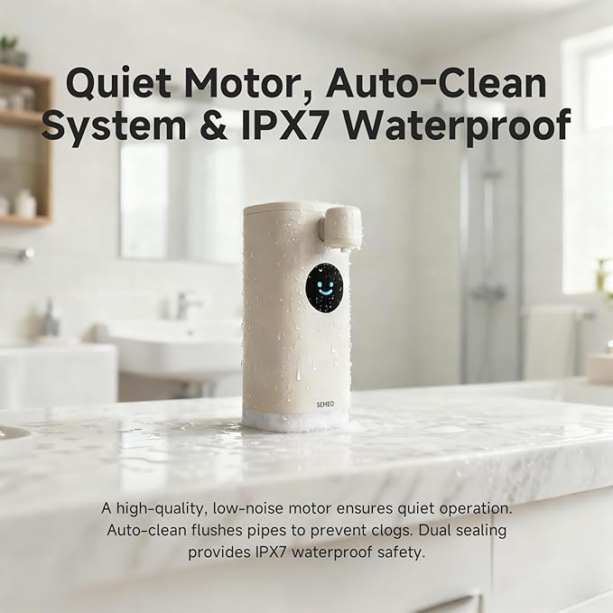 Automatic Foaming Soap Dispenser, Touchless Soap Dispenser with LED Hand Washing Timer, Rechargeable 350ml Foam Soap Dispenser, IPX7 Waterproof, Wall Mounted for Bathroom Kitchen Kids