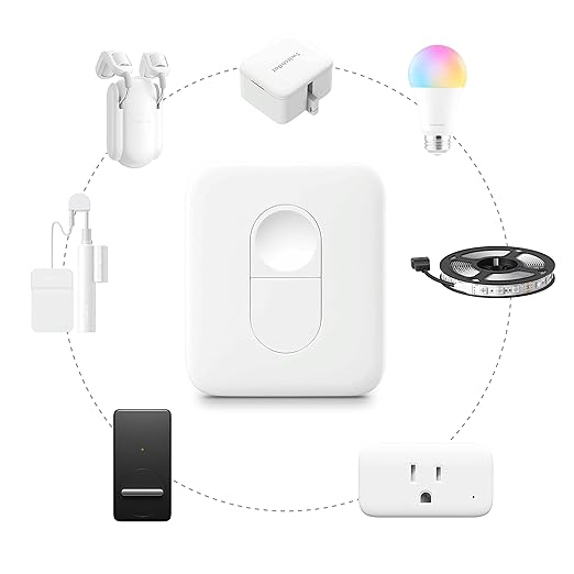 SwitchBot Smart Plug Mini, 15A Energy Monitoring, WiFi & Bluetooth Outlet, Compatible with Alexa, Google Assistant, Home Assistant, App Control, Timer Function, No Hub Required, Compact Design