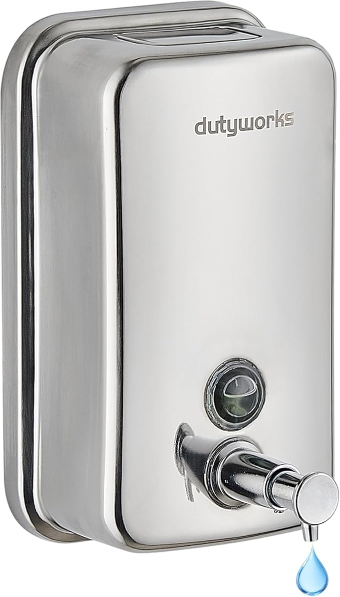 Stainless Steel Soap Dispenser - 800ml Large Capacity, Easy Wall Mount Installation, Soap Dispenser for Bathroom & Kitchen - Ideal for Commercial, Household, Office Use