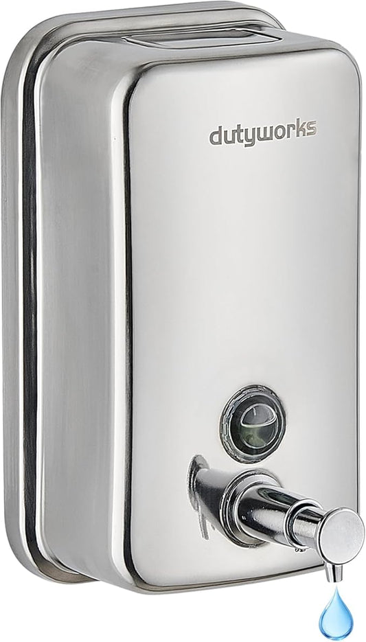 Stainless Steel Soap Dispenser - 800ml Large Capacity, Easy Wall Mount Installation, Soap Dispenser for Bathroom & Kitchen - Ideal for Commercial, Household, Office Use