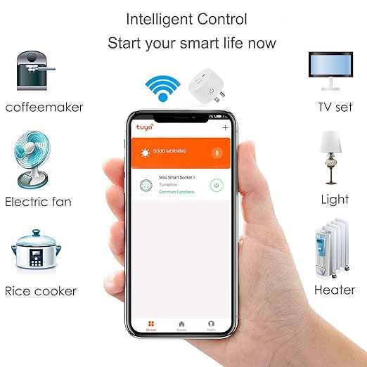 Mini WiFi Smart Plug Outlet Voice Remtoe Control with Alexa Works with Google Assistant IFTTT, Tuya Smart APP Timer ,No Hub Required