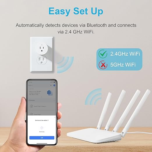 EIGHTREE Smart Plug, WiFi Outlet Works with Alexa & Google Home, Smart Home Socket with Remote Control & Timer Function, 2.4GHz WiFi Only, 4 Packs