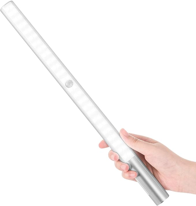 Alivation 48 LED Closet Light Motion Activated, T401 Led Under Cabinet Lighting Battery Operated Light, Rechargeable Large 4500 mah Battery Powered, Under Counter Lights for Kitchen, Stick on for Wall