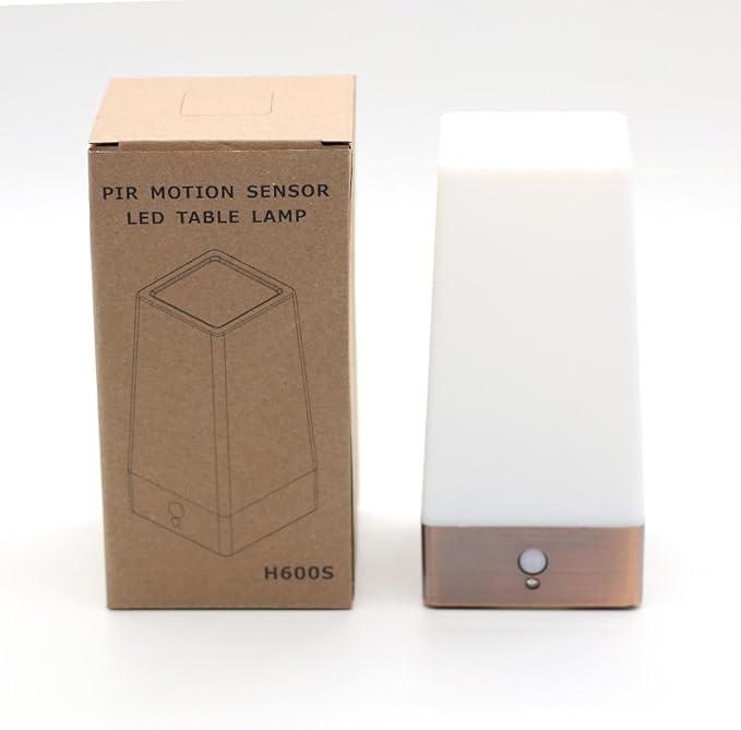 ZEEFO Motion Sensor LED Night Light 3 Modes Battery Powered LED Table Lamp,Sensitive Lights Stairway Bedroom/Bathroom Hallway Emergency Camping Lamp for Kids Nursery Child House(Square Shape)