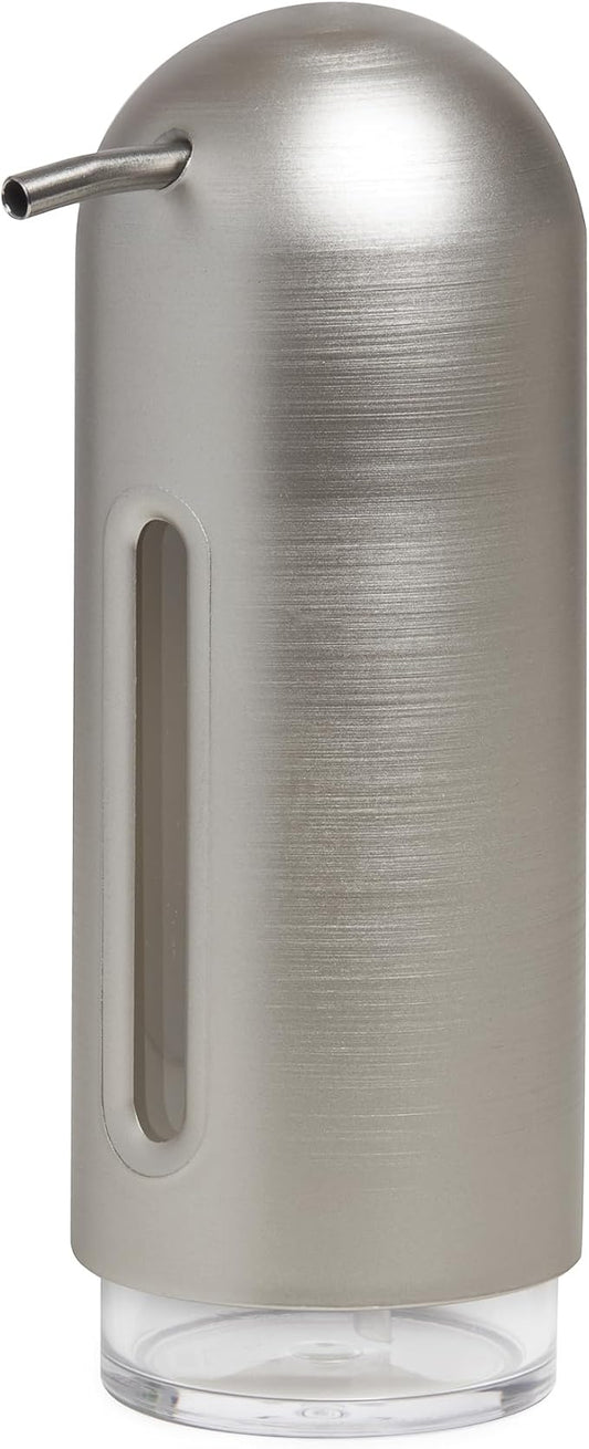 Umbra Penguin 12 oz (355ml) Soap Pump, Kitchen Soap Dispenser, Also Works with Hand Sanitizer, Nickel