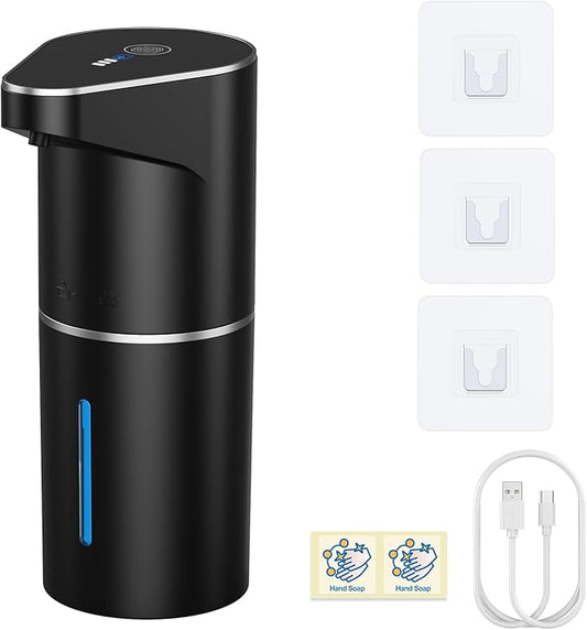 Automatic Soap Dispenser Touchless, 350ML Rechargeable Gel Dispenser, Hands-Free, 3 Adjustable Volume, Long Battery Life, Compatible with Dish/Hand Soap for Bathroom,Kitchen, Office,White