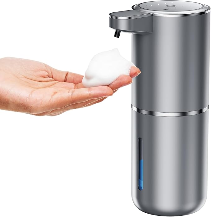 Fantictas Automatic Foaming Soap Dispenser Foaming Hand Sanitizer Touchless 1500mAh Soap Dispenser Rechargeable with Sensor for Bathroom Kitchen 13.5oz/380ml