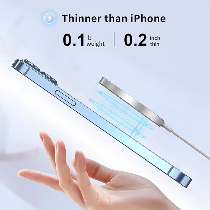 for MagSafe Charger, Magnetic Wireless Charging Pad for iPhone 17/17 Pro/17 Pro Max/Air/16 15 14 13 12 Pro Max Plus mini & AirPods 2 3 Pro, Strong Magnet, Aluminum Alloy, USB-C/A Ports(Silver)