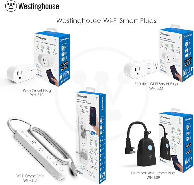 Westinghouse 94012 WH-320 Wi-Fi Smart Power Strip, Compatible with Alexa, Google Home & IFTT, No Hub Required, White