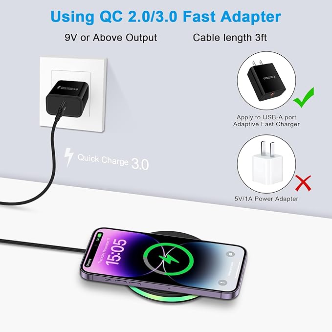 Android Wireless Charger Fast Charging Pad for Samsung Galaxy S26 Ultra S26+ S26 S25Edge S25 Ultra S25+ S25 S24 Ultra S24+ S24 S23 S22 S21 S20 Ultra FE, Samsung Wireless Charger Phone Charger Station