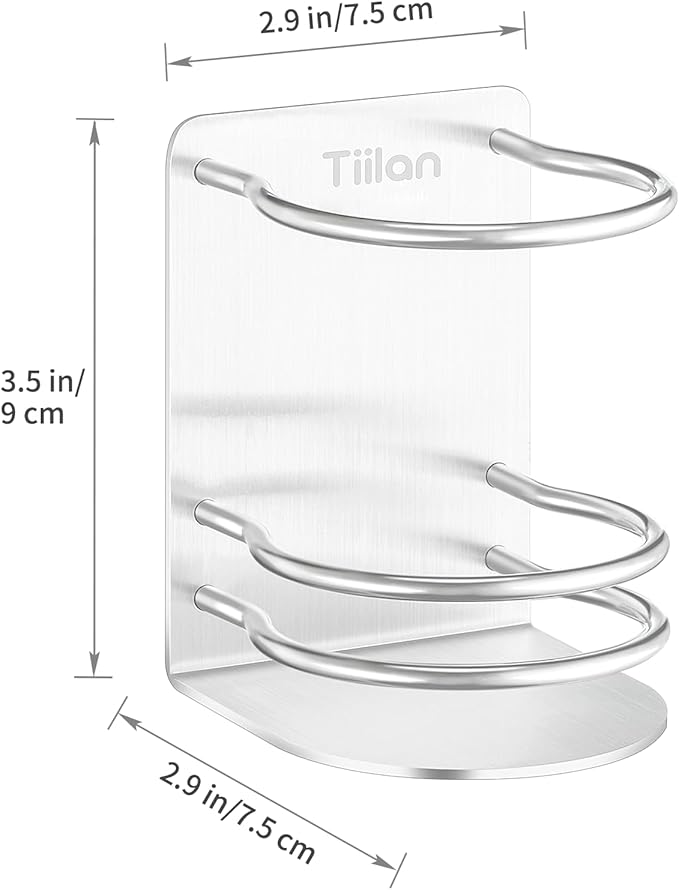 Toothbrush Holder Wall Mounted, Bathroom Storage Stand for Razor, Toothpaste - Self Adhesive, Stainless Steel, Silver