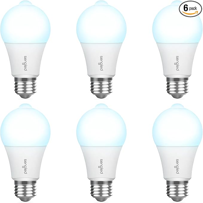 Sengled Motion Sensor Light Bulbs, A19 LED Dusk to Dawn Bulbs 5000K Daylight, Motion Activated Indoor Outdoor Light Bulbs 8.8W (60W Equivalent) 800 Lumens for Porch, Garage, Hallway, 6 Pack