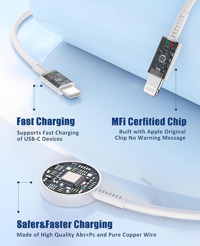 for Apple Watch Charger Fast Charging,3 in 1 Multi Chargers Cable with 20W USB C Charger, iWatch Charger Cord 6.6FT for iWatch Series Ultra2/SE/10/9/8/7/6/5/4/3/iPhone 15 16 Pro Max/14/13(White)