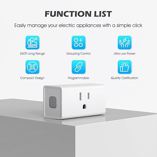 Remote Control Outlet 15A Wireless Light Switch for Household Appliances, 260 FT Range, Electrical Outlet Switch, FCC Certified, ETL Listed, 4 Outlets + 1 Remote