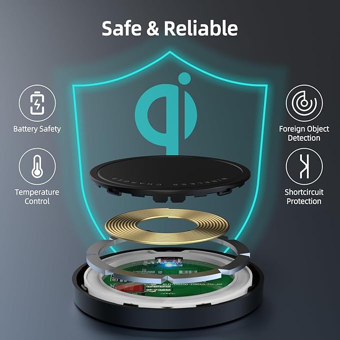 Magnetic Wireless Charger for iPhone 15W Max Fast Mag-Safe Wireless Charging Pad Compatible with iPhone 16/16 Plus/16 Pro/16 Pro Max/15/14/13/12 Series with USB-A Converter Black