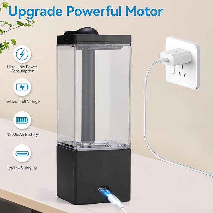 Automatic Soap Dispenser,Touchless Dish Soap Dispenser,16.5oz/490mL Wall Mounted,USB Rechargeable,3 Adjustable Soap Dispensing Levels,Liquid Hand Dispenser for Bathroom,Kitchen,Office(Black)
