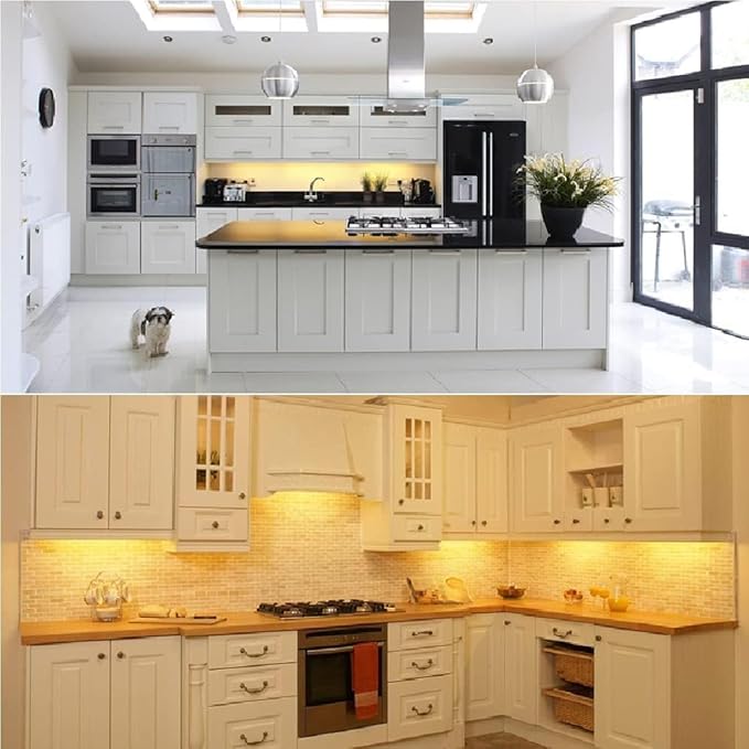 Motion Sensor Light Indoor, Closet Lights Motion Sensored, Battery Operated Cabinet Lights Strip, White Under Cabinet Lighting, Under Counter Lights for Kitchen, Led Strip Lights for Bedroom