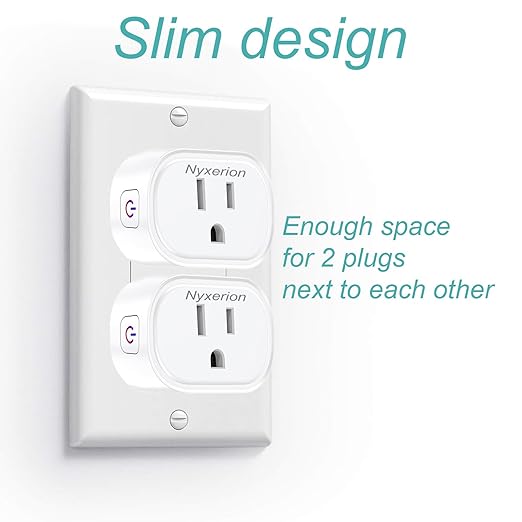 Smart Plug, ,WiFi Smart Plugs Compatible with Alexa and Google Home,Smart WiFi Outlet with Remote Control and Timer Function,2.4GHz Wi-Fi Only,No Hub Required, White