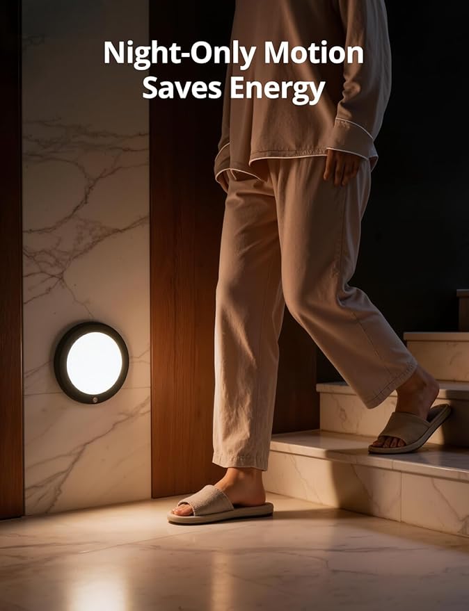 Bojim Rechargeable Motion Sensor Wireless Closet Ceiling Light 6000mAh Battery Powered, Magnetic Fixture Shower Lights with Remote Dimmable Timing for Laundry Bathroom Black