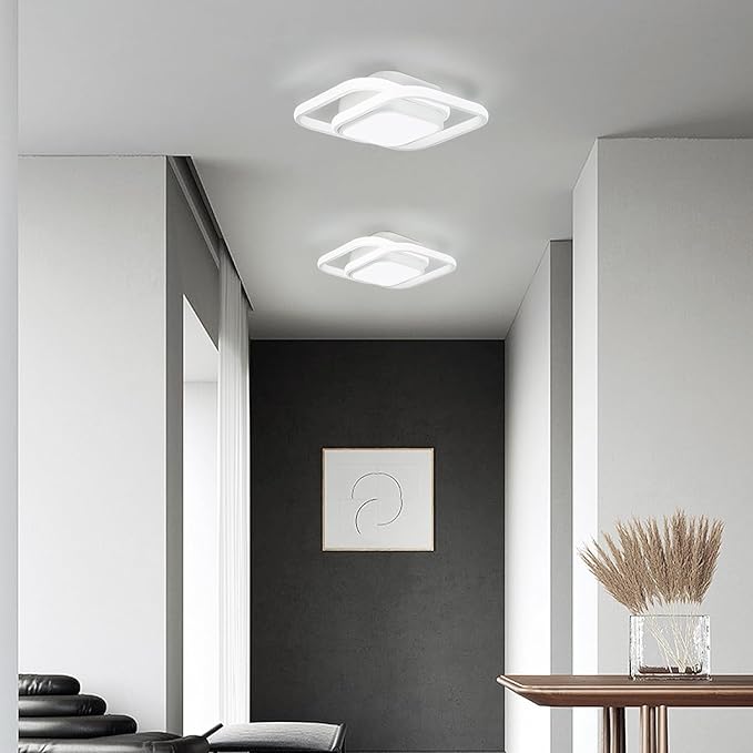 12.6Inch Motion Sensor LED Ceiling Light Indoor, 36W 6000K Mount Motion Activated Light Fixture Modern Flush Mount White Ceiling lamp for Laundry Bathroom Hallway Stair Porch Basement (2pack)