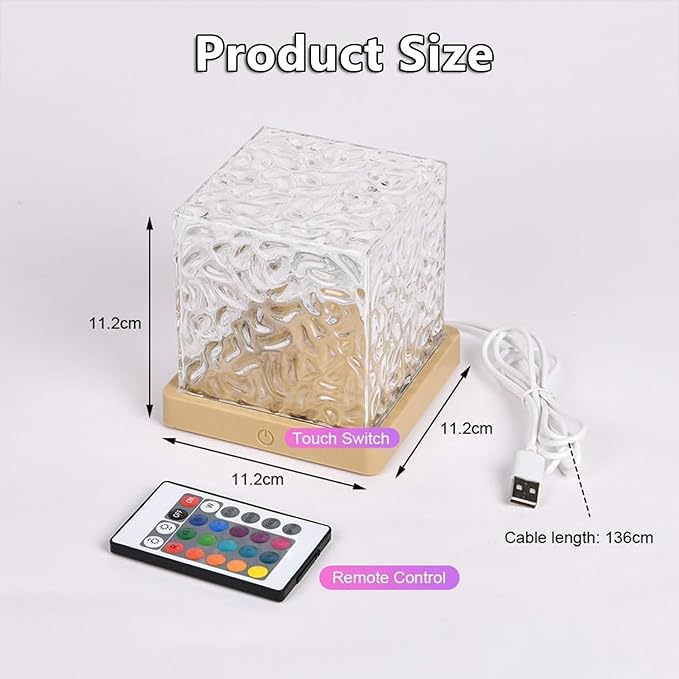 Ocean Wave Projector Light, 16-Color LED Shower Lamp with Remote, 3D Water Ripple Projection, Romantic Ambient Lighting for Kids Room, Relaxation, Bedroom, Bathroom & Night Light