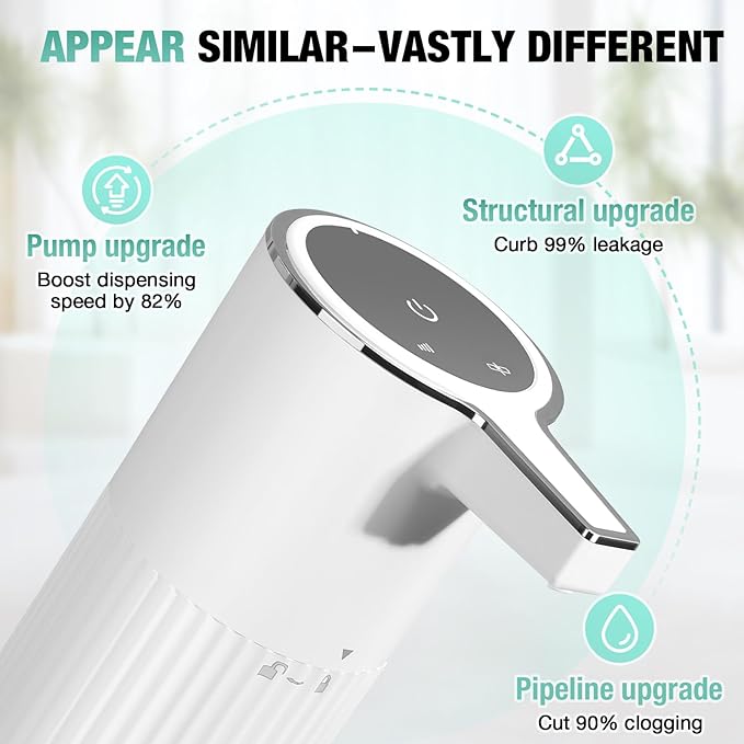 2 Pack Automatic Soap Dispenser: 14oz Plastic - Touchless 4 Level Adjustable Wall Mount White Rechargeable Electric Auto Smart Liquid Soap Dispenser Set - Bathroom Kitchen Hand Dish Lotion