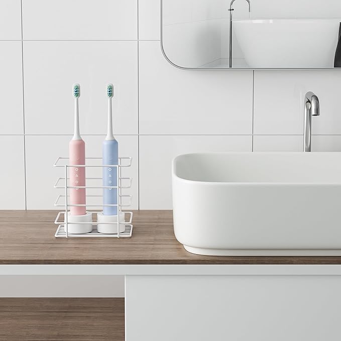 Shower Toothbrush Holder Wall Mounted, Adhesive Toothpaste Organizer for Bathroom Wall, Hanging Razor Tooth Brush Holder Caddy with Drainage, White RV Camper Bathroom Organizers and Storage
