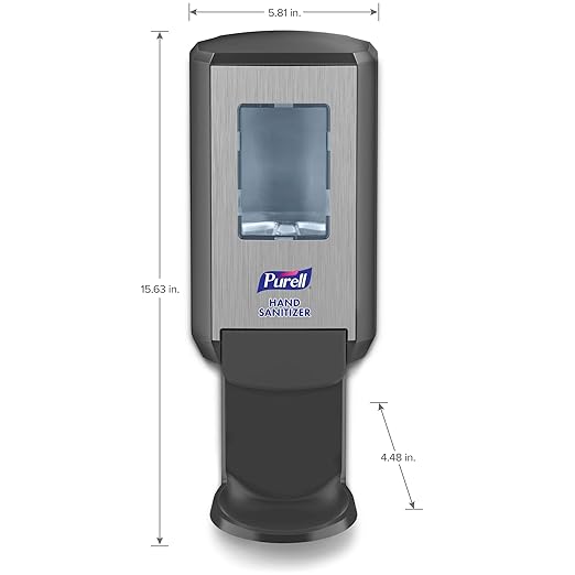 PURELL CS4 Push-Style Hand Sanitizer Dispenser, Graphite, for 1200 mL CS4 Hand Sanitizer Refills (Pack of 1) - 5124-01
