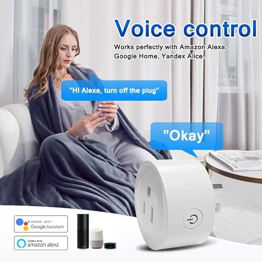 Smart Plug, WiFi Outlet Compatible with Alexa & Google Assistant, Smart Outlet 16A/2200W Max, Smart Home Automation, APP Remote Control, Timer&Schedule, 2.4G Wi-Fi Only, 2 Pack