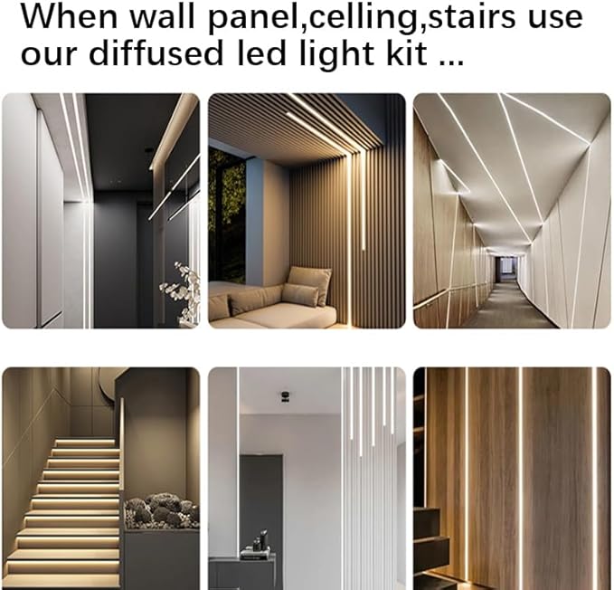 Under Cabinet COB Led Light Strip kit,16.4ft/5m Cuttable 3000K,Diffused Power with 6 Output Ports,Touch Switch&Dimmer Strip for Gun Safe Case,Book Shelf,Floating Shelf,Wall Panel,Home Decor