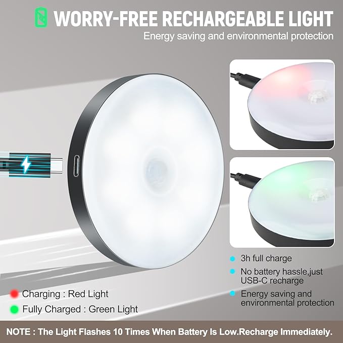DWEPTU Motion Sensor Night Light 2 Pack LED Night Lights, Dusk to Dawn Motion Sensor for Bedroom, Bathroom, Toilet, Stairs, Kitchen, Hallway