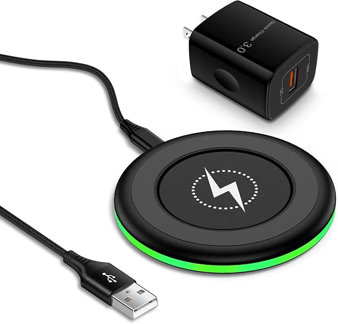 for S25 Edge Wireless Charger Pad for Samsung Galaxy S25 Ultra S25+ S25 FE S24 S23 Z Fold/Flip 7, 15W Android Fast Charging Station with 18W Adapter for iPhone 17 Pro Max 16e 16 15 Plus,Pixel 10 9a 9