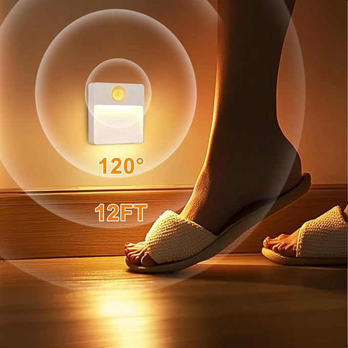 Guankai 8 Pack Rechargeable Motion Sensor Stair Light for Indoor, RGBW Battery Operated Closet Lights, Stick On Night Lamp, Motion Activated Magnetic Lighting Lamps for Step,Cabinet,Hallway,Bathroom