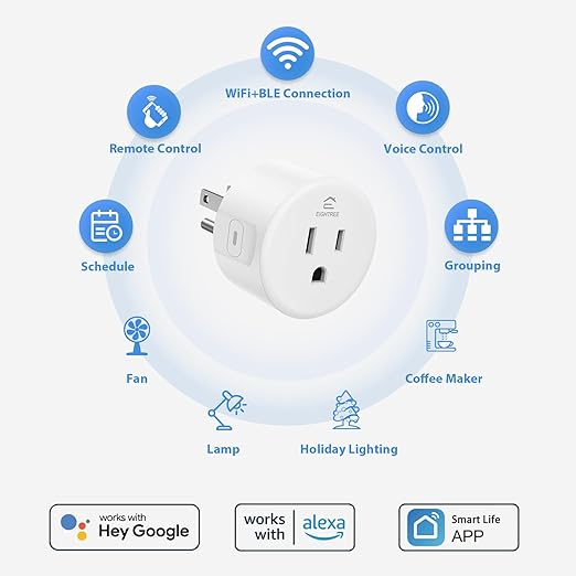 EIGHTREE Smart Plug 5GHz& 2.4GHz, 15A WiFi Smart Outlet Compatible with Alexa & Google Home, Smart Home WiFi Plug with Remote Control, Timer Outlet with Schedule, 1 Pack