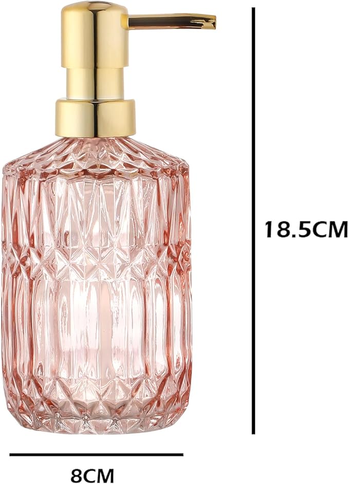 YunNasi Soap Dispenser with Pump, Refillable Liquid Hand Soap Dish Soap Dispensers for Bathroom Counter, Kitchen Sink (Pink)