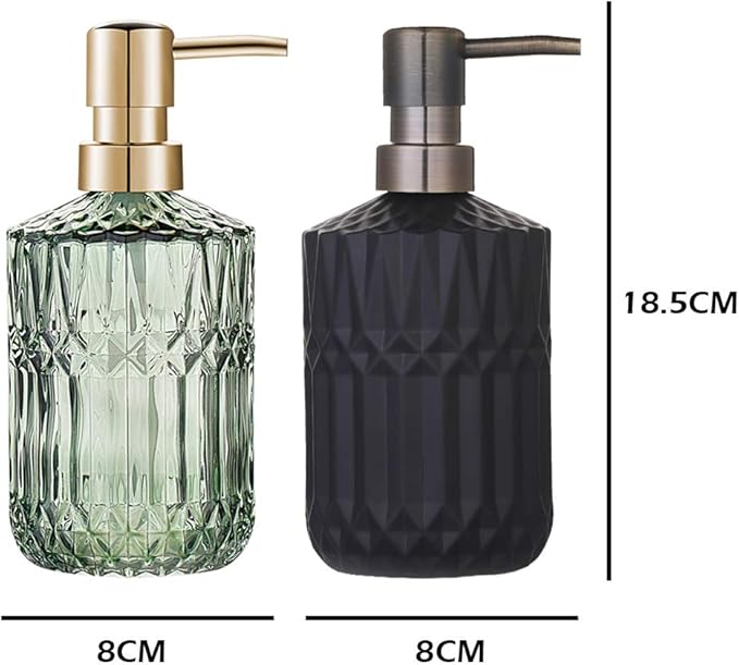 YunNasi Soap Dispenser with Pump, Refillable Liquid Hand Soap Dish Soap Dispensers for Bathroom Counter, Kitchen Sink (Green)