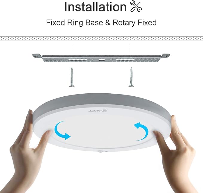S NMT Motion Sensor LED Ceiling Light With 30s/180s Timeout Adjustable,15W 1500LM Round Panel Lighting Fixture For Stairs Toilet Closets,Warm White 3000K Natural White 4000K Cool White 5000K Available