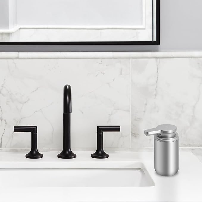 12 oz. Automatic Soap Dispenser Stainless Steel with Sensor Infrared Soap Dispenser Electric IPX5 Waterproof USB-C Charging Motion Sensor for Kitchen & Bathroom (Silver Cyl)