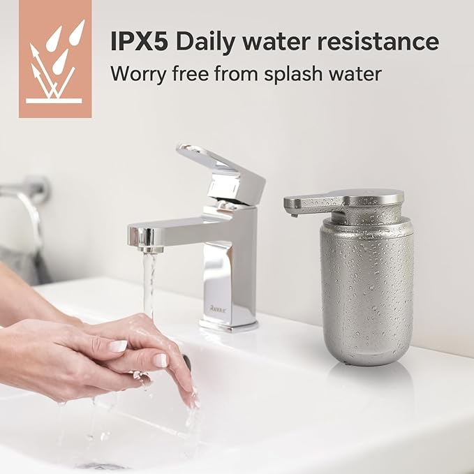 LAOPAO Automatic Soap Dispenser, Liquid Hand Soap Dispenser for Bathroom Kitchen Rechargeable Touchless Hand Soap Pump, 10oz