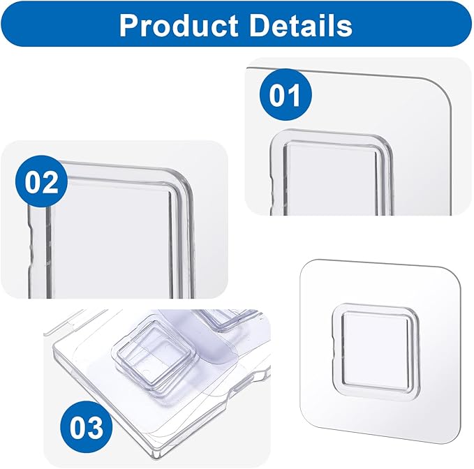6 PCS Shower Phone Holder, Self-adhesive Sticker Replacement, Wall Mounted Replacement Sticky pads, Waterproof Phone Holder's Hook Replacements Adhesive Strip for Toothpaste Dispenser Wall Mounted