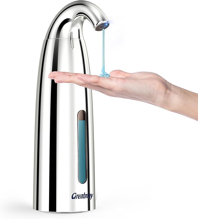Convenient Automatic Soap Dispenser,4 Adjustable Levels Touchless Hand Sanitizer Pump with Infrared Sensor, Countertop Electric Dispenser for Bathroom,Kitchen