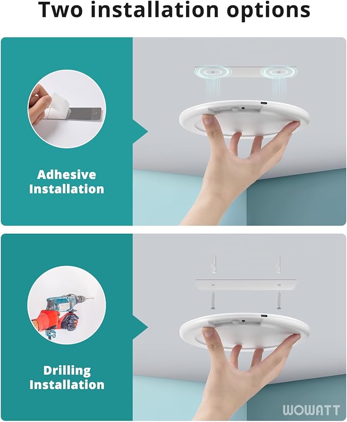 wowatt 6Pcs Battery Operated Ceiling Lights Rechargeable Motion Sensor Light Indoor Wireless Shower Light with Remote 3000K 4500K 6500K 7.48in Dimmable Timing Motion Activated Lamp for Closet Shower