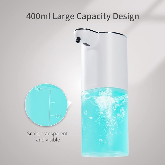 P9 Advanced Automatic Rechargeable, Touchless,Sensor Foaming Soap Dispenser for Kitchen & Bathroom, Foam Dish Soap Dispenser，Support Countertop and Wall Mounted